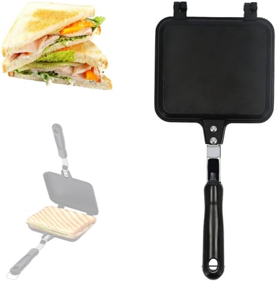 Dailygoods- Braadpan Dubbelzijdig - Vierkante Bakpan - Anti-aanbaklaag - Aluminium - 36,3 x 15,3 cm - Hittebestendig Handvat - Koekenpan