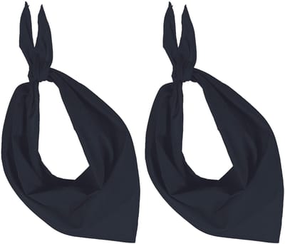 2x Zakdoek bandana zwart - hoofddoekjes