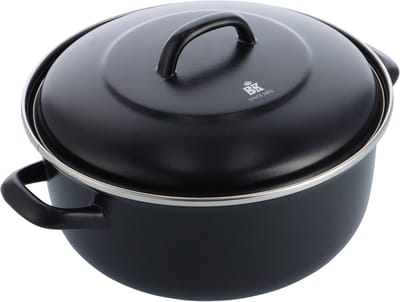 BK Magma Braadpan 26cm - 5.2l - Zonder PFAS-vrije antikleeflaag – Braadpan inductie - Geëmailleerd gietijzer – Ovenbestendig tot 260°C – Zwart