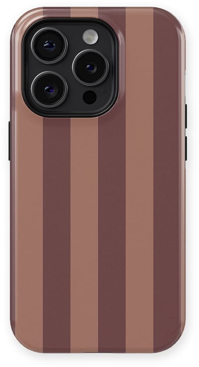 DripCase Gestreept Hoesje geschikt voor iPhone 14 Pro | Backcover met Mag | Stripes Motief | Trendy Case geschikt voor iPhone 14 Pro met Strepen Burgundy Rush