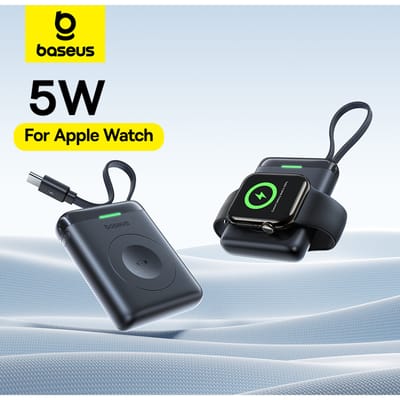 Baseus 5W magnetische draadloze oplader voor Apple Watch USB-C Ingebouwde kabel voor Apple Watch S1-S10 SE SE2 Ultra2