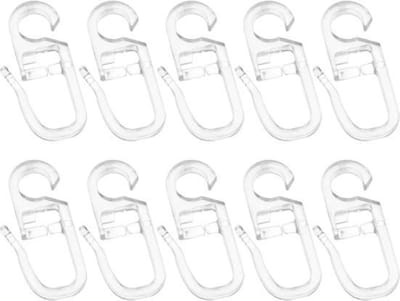 FSW-Products – 10 Stuks – Extra Sterke Gordijnhaken – Schelphaken – Transparant – Kunststof – Voor Wavegordijnen & Klassieke Gordijnen – 3.1x1.1 cm