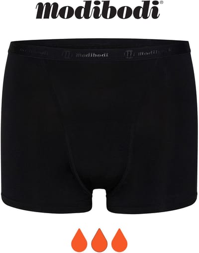Modibodi Menstruatie Ondergoed Super Absorberend Dames Klassieke Boyshort Zwart 36