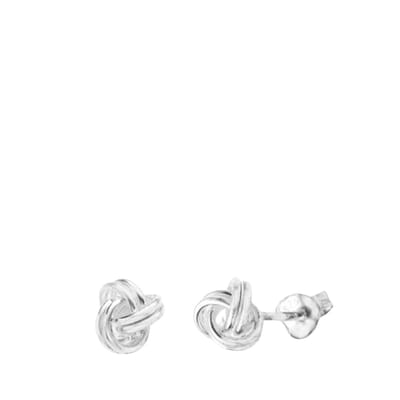 Lucardi Dames Oorbellen knoop - Oorbellen - Cadeau - Echt Zilver - Zilverkleurig