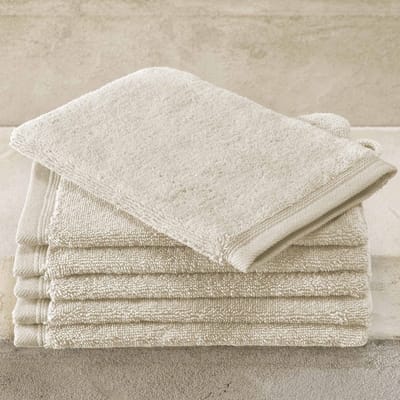 De Witte Lietaer Washandjes Contessa, Sand - 16 x 21 cm - 6 stuks - Katoen