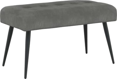 vidaXL - Bank - met - knopen - tufting - Donkergrijs - 80 - x - 40 - x - 46 - cm - fluweel