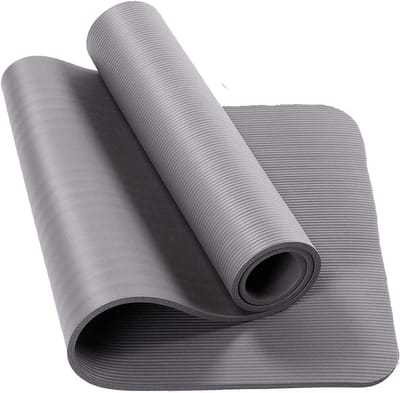 Yoga Mat - Oefenmat Gymmat - Thuis Sporten - Antislip Oppervlak - 10mm Dikte - Grijs