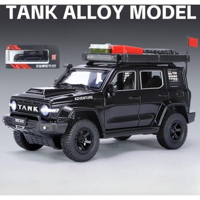 1:24 Tank 300 Gemodificeerd Off-Road Voertuig Suv Legering Auto Model Diecasts Metaal Auto Model Geluid Licht Kinder Speelgoed Cadeau