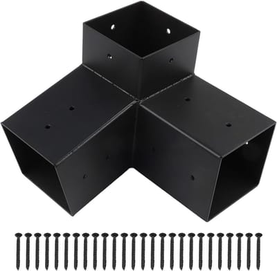Pergola Beugels - Dak Ondersteuning - Schuin Dak Bouwen - Wandmontage Staal - Voor 4x4 Palen - Zwart
