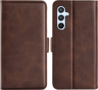 MobyDefend Hoesje - Geschikt voor Samsung Galaxy A54 - Luxe Wallet Book Case (Sluiting Zijkant) - Bruin