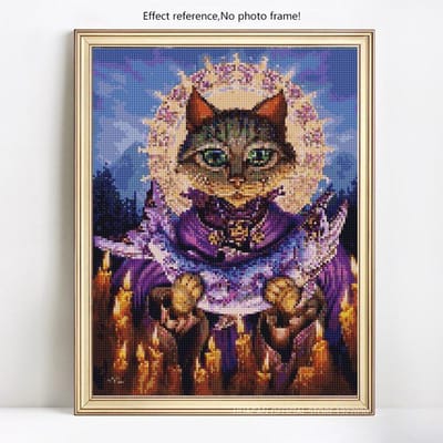 Broderie Diamant Chat Peinture Diamant 5d Forage Complet Diamant Rond Mosaïque Disposition Image 20X30CM