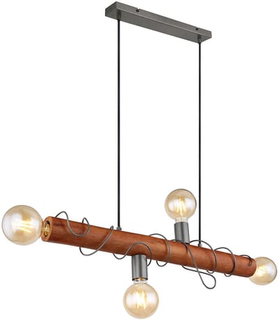 Globo - hanglamp - Alice - grijs - metaal - grote eettafellamp - E27 - 15456-4H