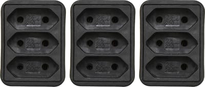 Benson Stopcontact splitter - 3x - triple - zwart - voor 3 platte stekkers - verdeelstekkers