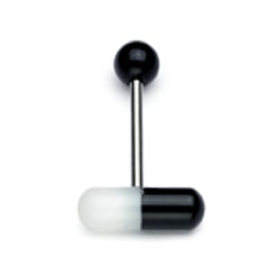 Tongpiercing UV pill 1.6x16 - zwart - LMPiercings