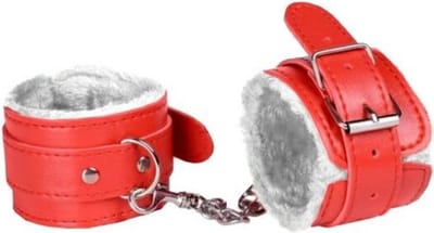 SM Kunstlederen boeien met metalen ketting - Kerst - Rood / Wit