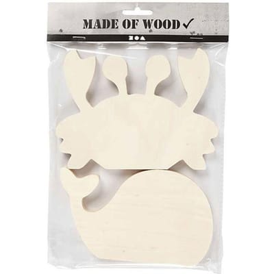 Creativ Company Wooden Sea Animals Crab and Whale 2pcs.