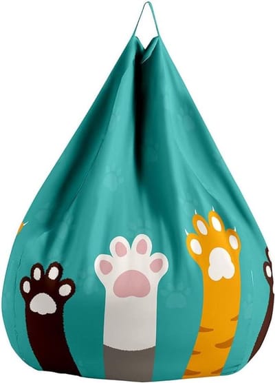 Zitzakhoes - Luie stoelhoes - Speelgoed opbergen - Wasbaar katoen linnen - 100x120 cm - Groen