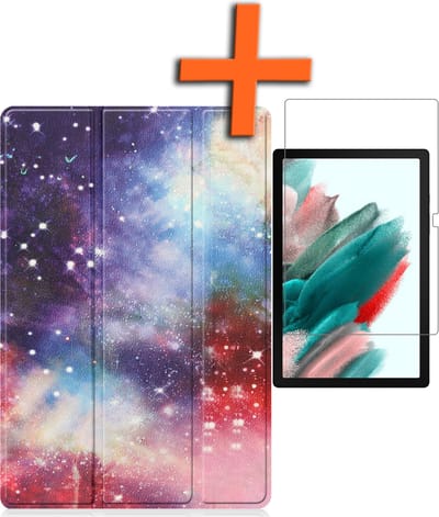 Hoesje - Geschikt voor Samsung Galaxy Tab A8 - Met Screenprotector - Trifold Bookcase - Hard Cover - Hardcover Book Case - Tablet Hoes - Galaxy