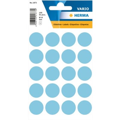 Huismerk Herma 1873 Etiket Rond 19mm Blauw - Pakje met 5 velletjes stickers