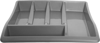 Bestekbak/keuken organizer - 5-vaks - Grijs - 39 x 39 x 6 cm