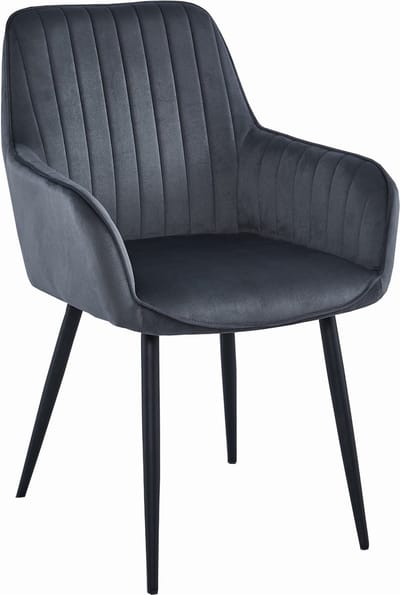 SOLDEN Stoel - Donkergrijs Velvet, Metalen Poten, Stijlvol Ontwerp en Optimaal Zitcomfort voor Woonkamer, Slaapkamer, Eetkamer of Kantoor, Max. 120 kg