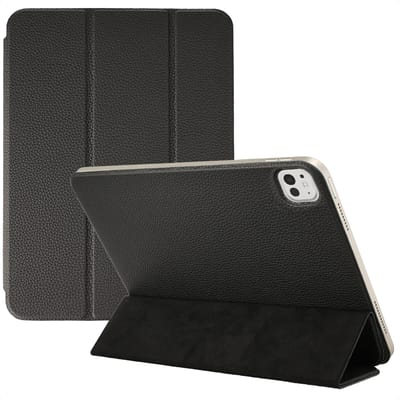 Accezz Tablet Hoes - Geschikt voor Apple iPad Pro 13 (2025) M5 / Pro 13 (2024) M4 - Leather Trifold Bookcase - Zwart