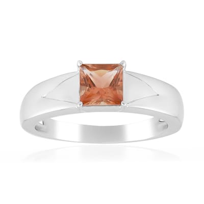 Cavill - 925 Sterling Zilver Gerhodineerde Ring - Oregon Zonnesteen 0,527 ct Princess slijpsel - Moderne Elegante Damesring met Natuurlijke Edelsteen