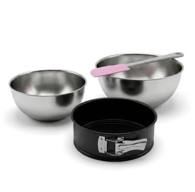 Bakset met mini taartvorm 18 cm, 2 mengkommen en 1 spatel Zenker