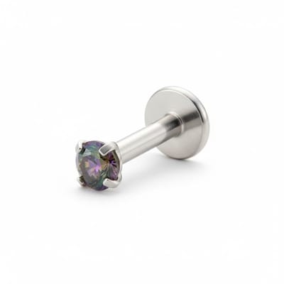 Aramat Jewels | Piercings | Helix Tragus Piercing Zilver Multikleur Zirkonia 3mm | | | |3mm | Staal | Volwassenen | Verkleurd niet
