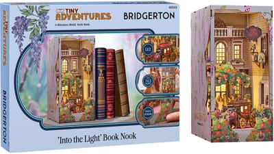 Revell Modelbouwpakket - 00543 Tiny Adventures - Bridgerton -Into the Light- - Boekhoekje met LED Verlichting - 18x11x23cm Houten - Revell - Modelbouw