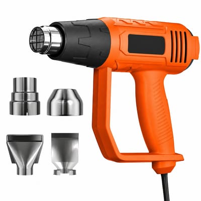 DIMICO - Heteluchtpistool - Heat Gun - Heatgun - Warmtepistool - Hittepistool - Verfafbrander - 2000W - Oranje - 3 Mondstukken