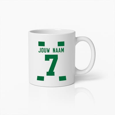 Celtic FC Gepersonaliseerde Mok | Voetbalshirt Koffiebeker | Voeg Je Naam & Nummer Toe | Supporters Cadeau 330ml