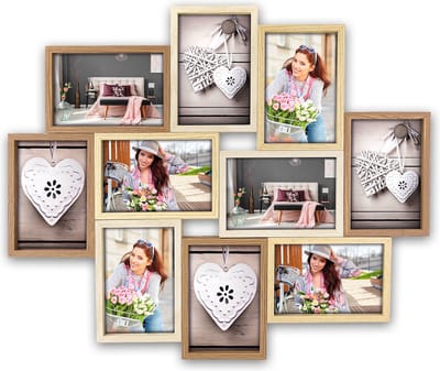 ZEP Fotolijst - houten frame - naturel en wit - 47 x 56 x 3 cm - woondecoraties - accessoires