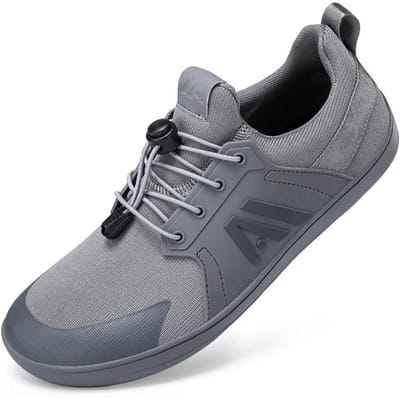 Heren brede minimalistische blote voeten ademende mesh herenschoenen met brede neus flats zachte zero drop zool bredere neus sneakers plus maat 39-47 41 gray