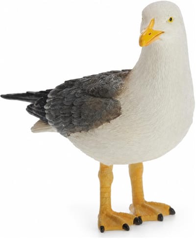 Staande meeuw 15 cm van steen