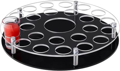 25 Bulkhead Glass Drawer Houder met Stevige Basis, Duidelijke Acryl Organizer voor Bar, Feest, Club en Thuisgebruik