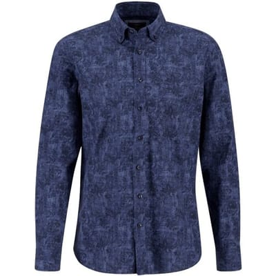 Fynch-Hatton Overhemd Subtle Graphic Floral Pattern Button Down Night / male