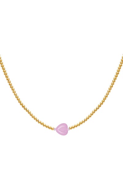 Ketting - Hart - summergirls collectie- Paars - RVS - Yehwang-Valentijnsdag
