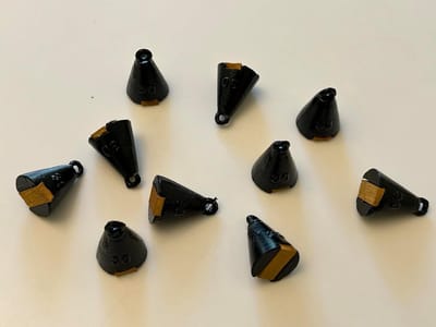 Set van 10 Vloodloodjes met Kurk Inzetstukken - 30 Gram per Stuk