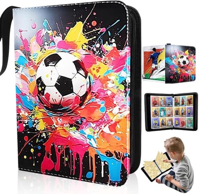 Verzamelalbum voor voetbalkaarten met 900 kaarten capaciteit, 4 vakken, ideaal voor sportliefhebbers en verzamelaars van voetbal memorabilia