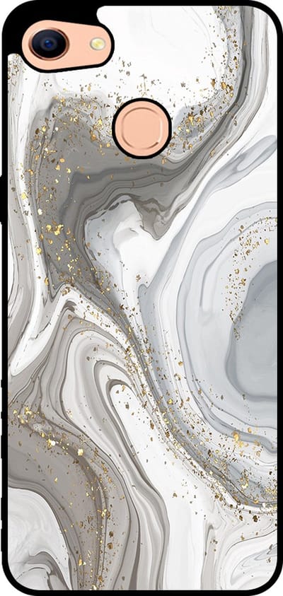 Smartphonica Telefoonhoesje Geschikt voor Oppo F5 met marmer opdruk - TPU backcover case marble design - Zilver geschikt voor Oppo F5