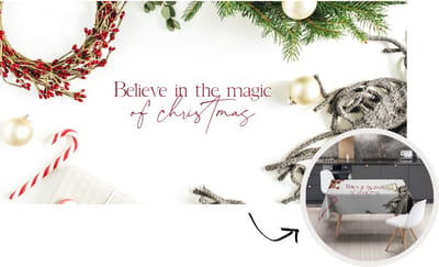 Kerst Tafelkleed - Kerstmis Decoratie - Tafellaken - Winter - Quote - Kerst - Kerstballen - 260x130 cm - Kerstmis Versiering