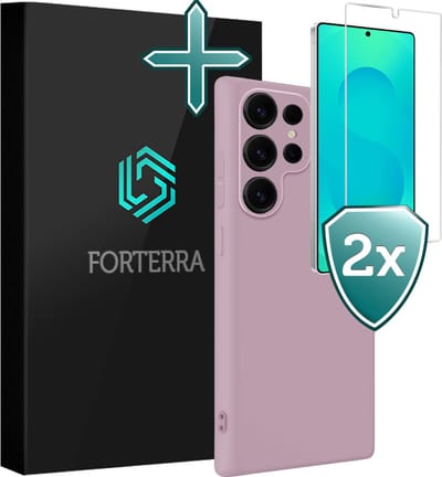 Hoesje Met 2x Screenprotector - Geschikt voor Samsung Galaxy S25 Ultra - Sterk & Shockproof - Telefoon Hoes - Back Cover - Siliconen Case - Lila