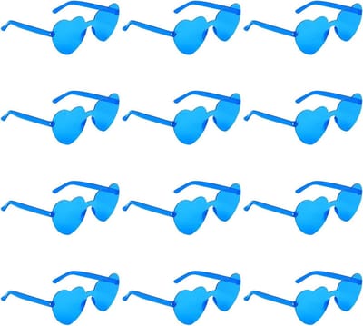 Allecto Premium - Hartvormige Zonnebril Inclusief 12 stuks - Snoepkleurige Brillen voor Vrouwen - Party Cosplay Accessoire met Transparante Liefde Hart Design