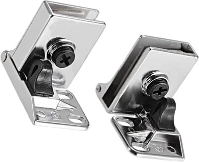 Glazen Deur Scharnier voor 3mm-5mm Glasdikte - 1 Paar Zink Legering Hinge Klem voor Wijnkast, Vitrine en Badkamergate