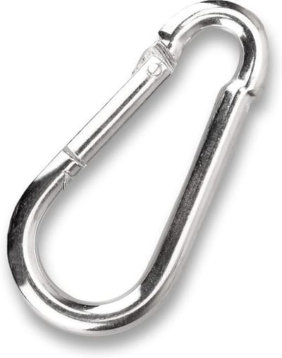 Karabijnhaak Staal - Verchroomde Haak - Kracht Training - Hoge Draagkracht - 80mm x 8mm - Chroom