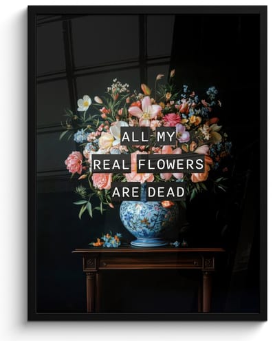 Poster in lijst - Fotolijst 50x70 cm - Posters - Bloemen - Art - Pastel - Quotes - Posterlijst zwart - Decoratie - Wanddecoratie woonkamer - Muurdecoratie slaapkamer
