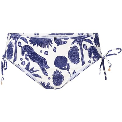 LingaDore - Bikini Short Blue White - maat 38 - Blauw/Wit
