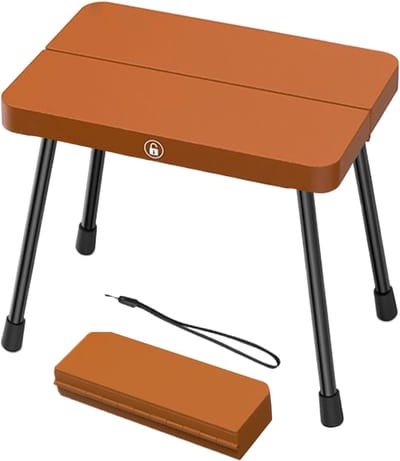 Lichtgewicht klapstoel - Draagbare buitenstoel - Kleine aluminium klapstoel - Bruin - Geschikt voor strand, tuinieren, picknicks, het bekijken van sportevenementen en wandelingen.