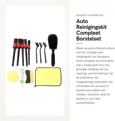 Dailygoods- Autopoetsset Hoogwaardige Kwaliteit - Auto Schoonmaak Set - Interieur Reinigingsset - 13-delige Set - Inclusief Spons en Borstels - Geschikt voor Diverse Reinigingsbehoeften - Auto Schoonmaakset